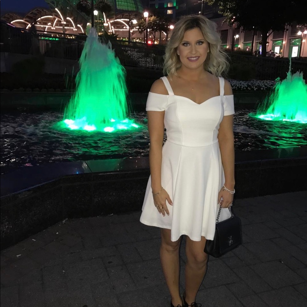 White fit and flare dress